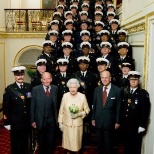 Corps Commissionaires with Corps Chief Life Governor Her Majesty Queen Elizabeth II