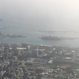 Ship on the dock area. Look from the the Table Montain.