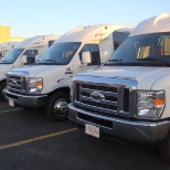 A few of our walk-on style shuttles. Our vehicles range from 7-25 passengers.